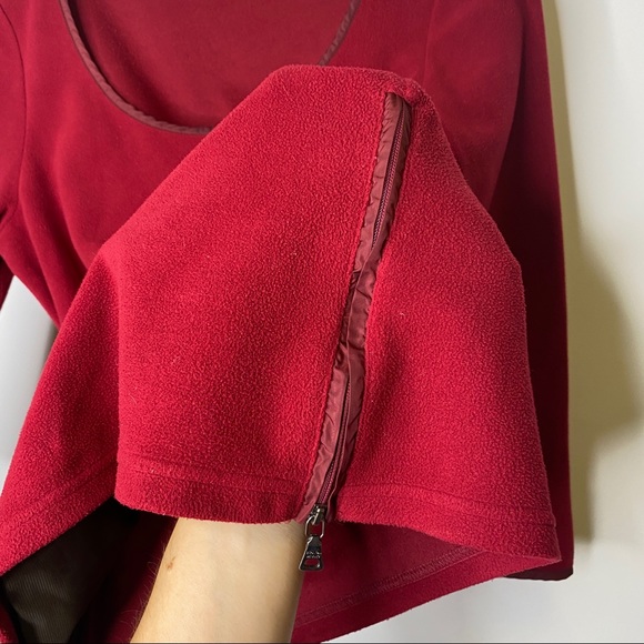 Vintage Prada Red Fleece Top Drawstring Waist - Picture 7 of 11